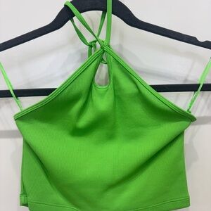 Zara Bright Green Ribbed Top